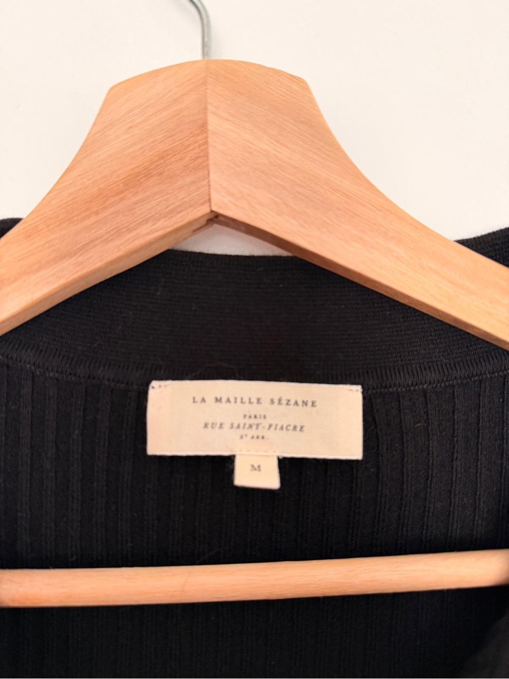 Sezane Armelle Jumper Black Merino Wool & Organic Cotton Size M - Picture 4 of 8
